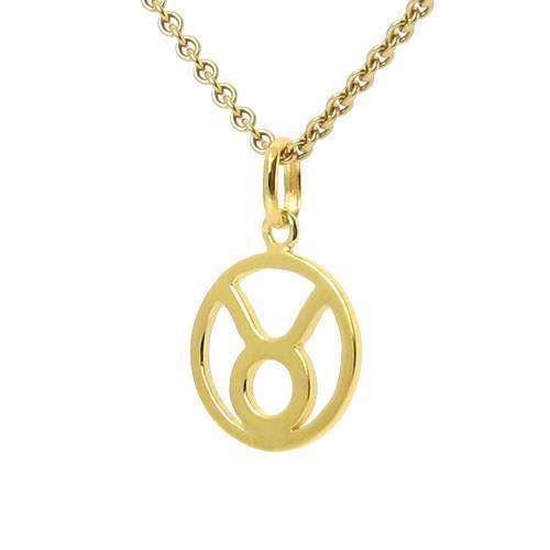 Star sign pendant in gold-plated sterling silver - Taurus (April 21 - May 21)