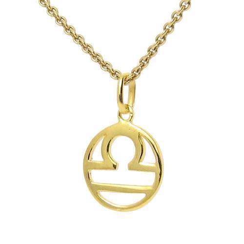Star sign pendant in gold-plated sterling silver - Libra (September 24 - October 23)