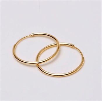 Creol Smykker silver hoop earrings 1.2x25mm