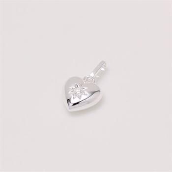 Siersbøl silver heart pendant in sterling silver with zirconia