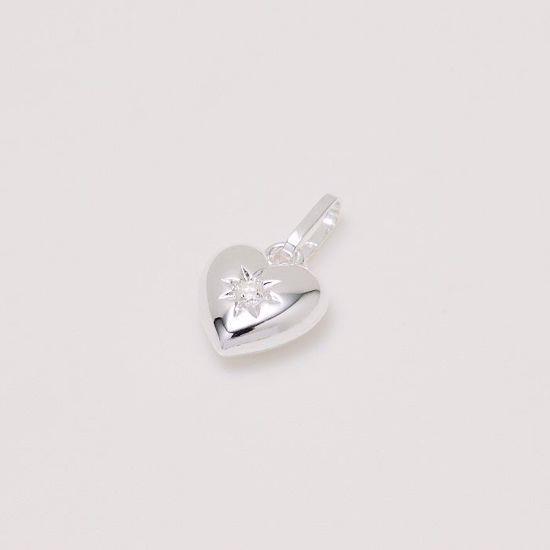 Siersbøl silver heart pendant in sterling silver with zirconia
