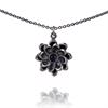 Water Lily oxidized silver pendant by Izabel Camille