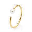 Izabel Camille Petite-Pearl 925 Sterling silver Fingerring mat gold plated, model A4077g-cream - only size 50