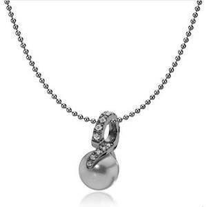 Izabel Camille Vanity 925 sterling silver Necklace black rhodium-plated, model S20279sobr-grey