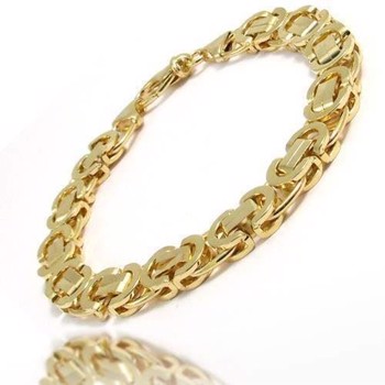 Flat King bracelets and necklaces in gold plated brass