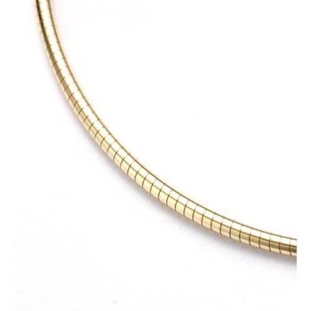 14 carat flat Omega necklaces in 3 mm and 4 lengths with box clasp