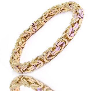 14 Carat Solid Gold King Chain Necklaces from Danish BNH, 55 cm and 6.8 mm
