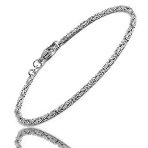 King bracelet in solid 925 sterling silver, 18½ cm and 4.0 mm