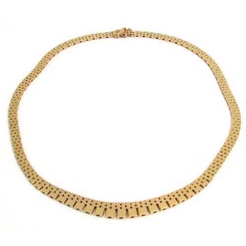 Brick 14 carat solid gold necklace, 45 cm and 7 rows (7.0 mm)
