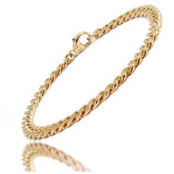 8 kt Panser facet gold bracelet, 1.1 mm wide / thread 0.35 mm, length 21 cm (Thread 0.35)