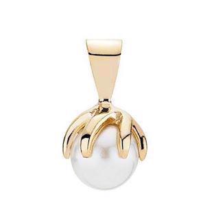 Lund Clock 14 kt. Gold pendant shiny - 5,5-6,0 mm cultured pearl