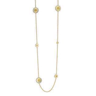 Lund Copenhagen, 1x7,5 mm, 2x11 mm and 3x18 mm, Marguerite 925 sterling silver necklace gold plated, model 90201790-M