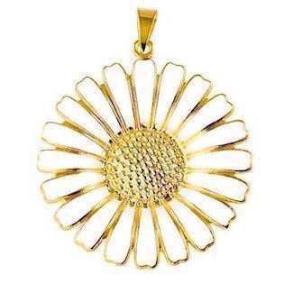 36 mm 925 silver Marguerite pendant white w/ gold plating from Lund of Copenhagen