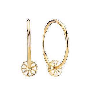 Lund Copenhagen with 7,5 mm Marguerite silver earrings gold plated, model 909375-M
