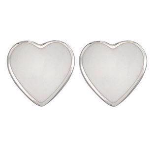 Lund heart 925 sterling silver Earrings shiny, model 909619-4-H