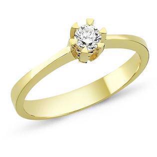 STAR 14 carat gold ring with 0.03 carat brilliant Wesselton SI