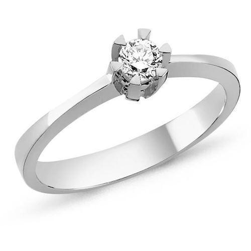 STAR 14 carat white gold ring with 0,50 carat brilliant Wesselton SI
