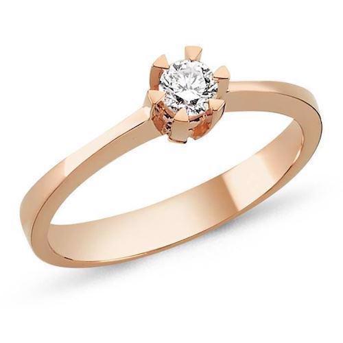 STAR 14 carat rose gold ring with 0.35 carat brilliant Wesselton SI