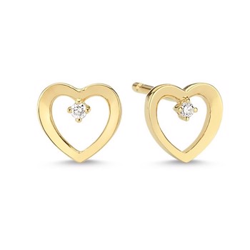 Nuran 14 ct red gold studs, from the Hearts series with heart