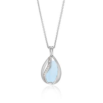 Blankt Smykke Æg med Aqua Calcedon from Blicher Fuglsang
