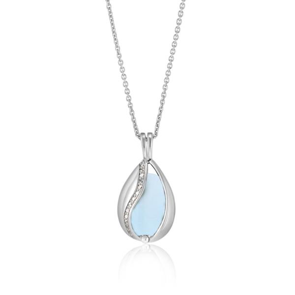Blankt Smykke Æg med Aqua Calcedon from Blicher Fuglsang
