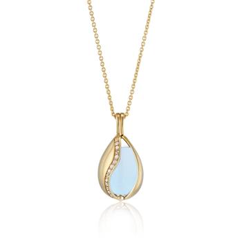 Blankt Smykke Æg med Aqua Calcedon from Blicher Fuglsang