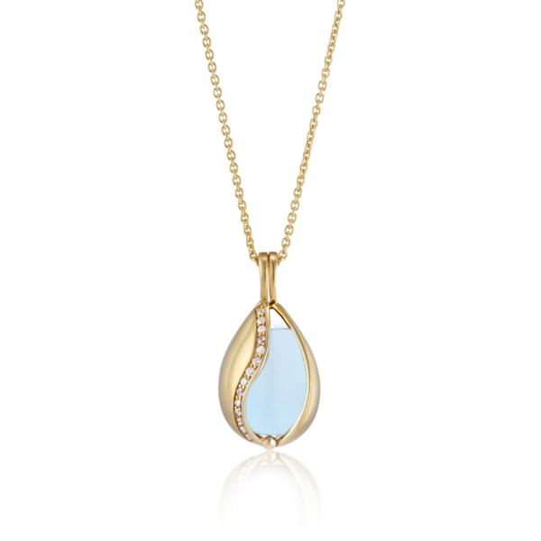 Blankt Smykke Æg med Aqua Calcedon from Blicher Fuglsang
