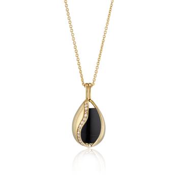 Blankt Smykke Æg med Sort Onyx from Blicher Fuglsang