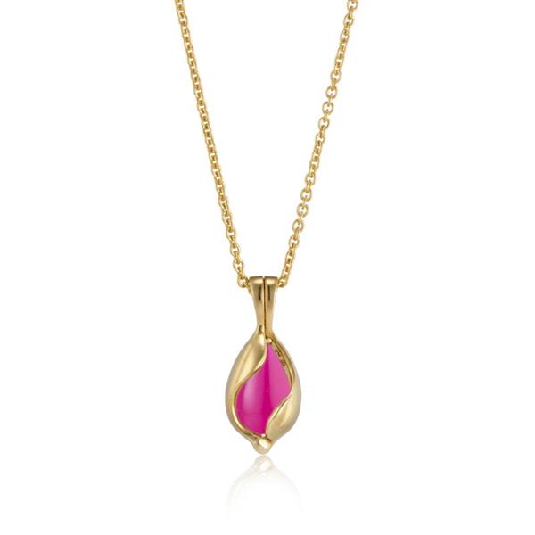 Lille blankt Smykke Æg med Pink Onyx from Blicher Fuglsang