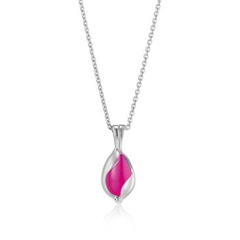 Lille blankt Smykke Æg med Pink Onyx from Blicher Fuglsang