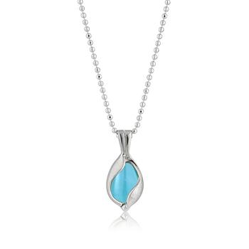 Lille Smykke Æg med Aqua Calcedon from Blicher Fuglsang