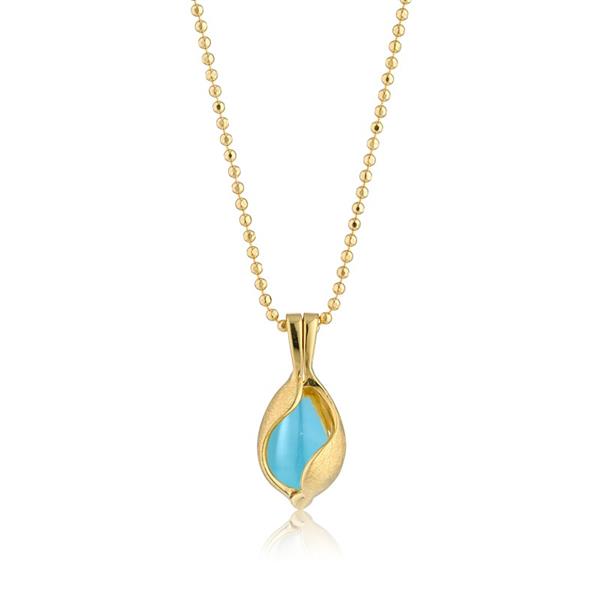 Lille Smykke Æg med Aqua Calcedon from Blicher Fuglsang