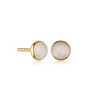 Ørestikker i forgyldt sølv med rosakvarts from Blicher Fuglsang