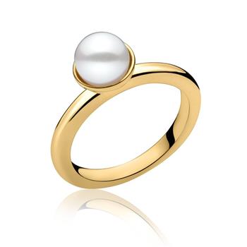 Samlering i guldbelagt sølv med ferskvandsperle from Blicher Fuglsang