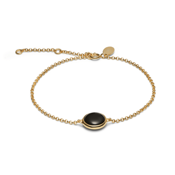 Armbånd i guldbelagt sølv med sort onyx from Blicher Fuglsang
