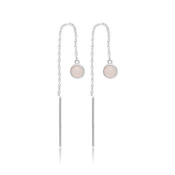 Øreringe i sølv med rosakvarts from Blicher Fuglsang