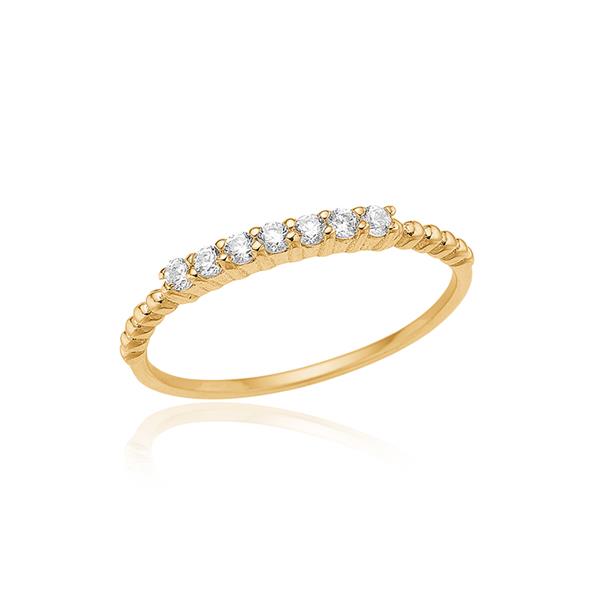 Blank ring i guldbelagt sølv med zirkoner from Blicher Fuglsang