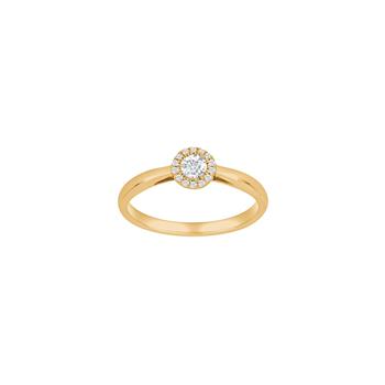 14kt. guldring roset m/dia. 0.20ct W/SI from Siersbøl