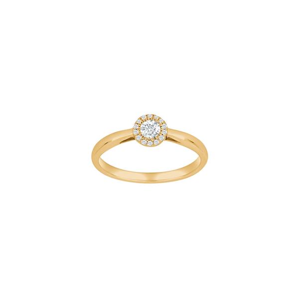 14kt. guldring roset m/dia. 0.20ct W/SI from Siersbøl