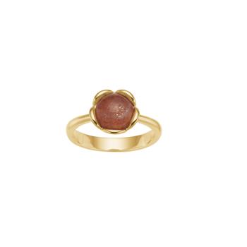 Sølv forg. ring Flower lille m/sun Stone str. 60 from Siersbøl