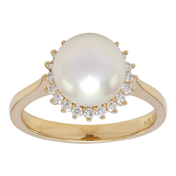 14kt. guld ring med 0,23ct. TW/SI og fvkp 9mm from Siersbøl