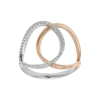 14kt. hvid- og rosaguld ring m. 0,200ct. w/si from Siersbøl