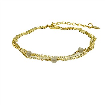Bracelet - Goldplated w. grey Raw Diamonds 18+4cm from San - Links of Joy