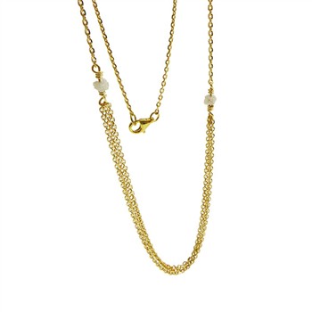 Necklace - Goldplated w. grey Raw Diamonds 45cm from San - Links of Joy