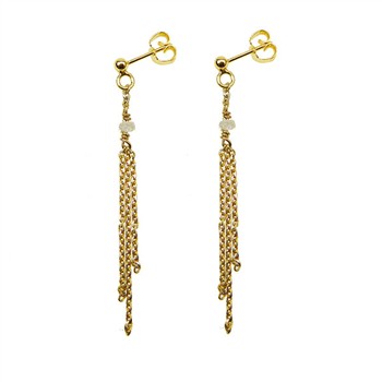 Earrings - Goldplated w. grey Raw Diamonds Pr.par from San - Links of Joy