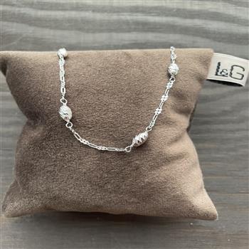 Kæde sølv rhodineret mix shine from L&G