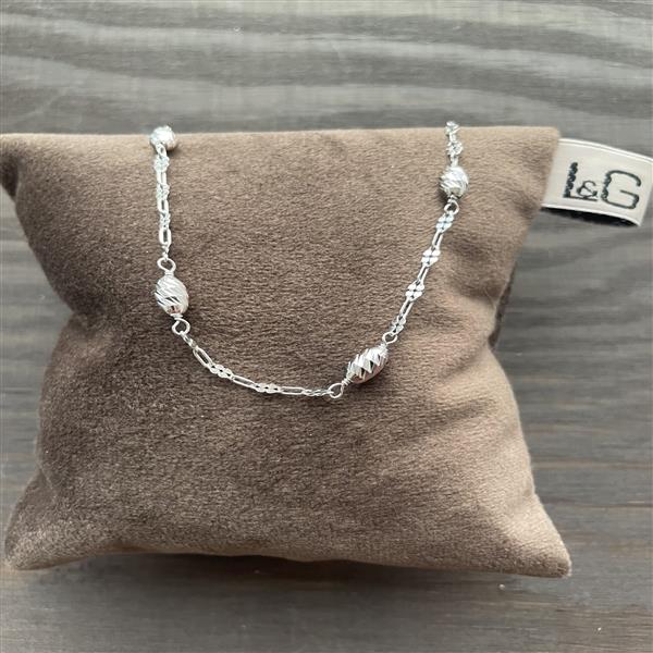 Kæde sølv rhodineret mix shine from L&G