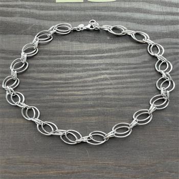 Kæde sølv rhodineret Big oval from L&G