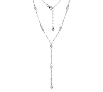 Y-kæde sølv rhodineret zirkonia from L&G