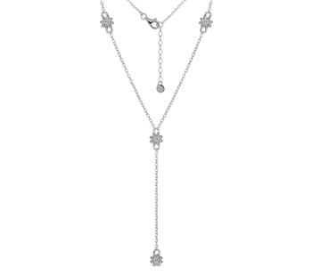 Y-Kæde sølv rhodineret blomster from L&G